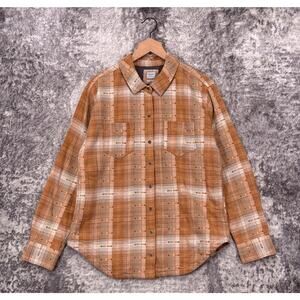 Prana Shirt Medium Womens Flannel Plaid Lined Shirt Jacket Shacket